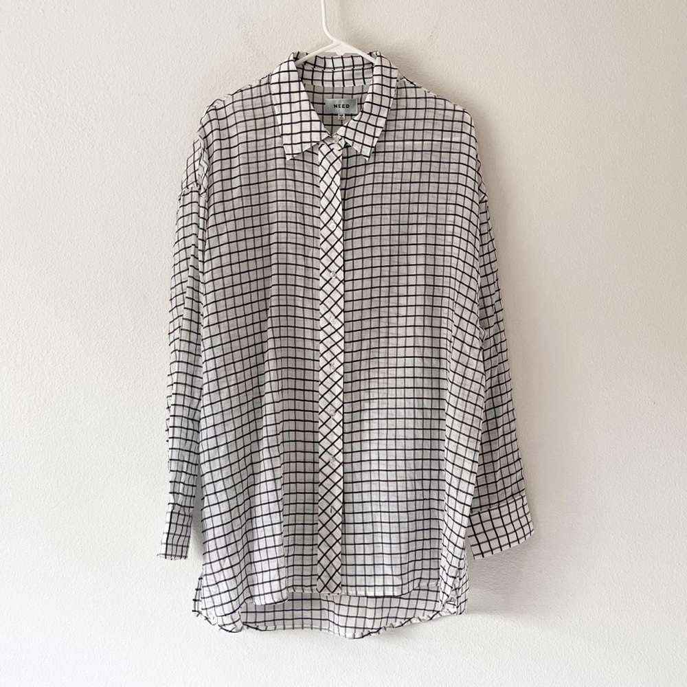 Need Supply Co Striped Button Down Blouse